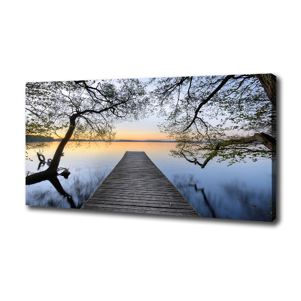 Canvas wall art Pier by the lake