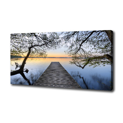 Canvas wall art Pier by the lake