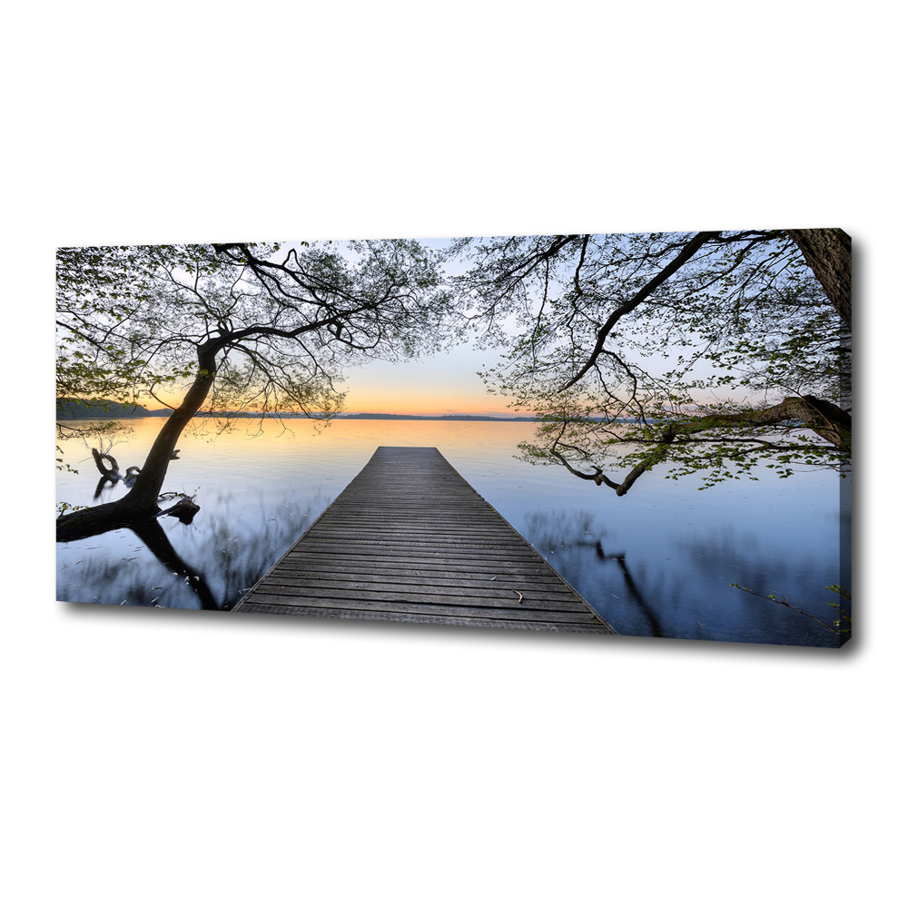 Canvas wall art Pier by the lake