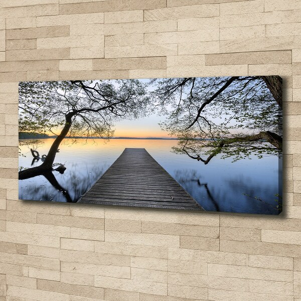 Canvas wall art Pier by the lake