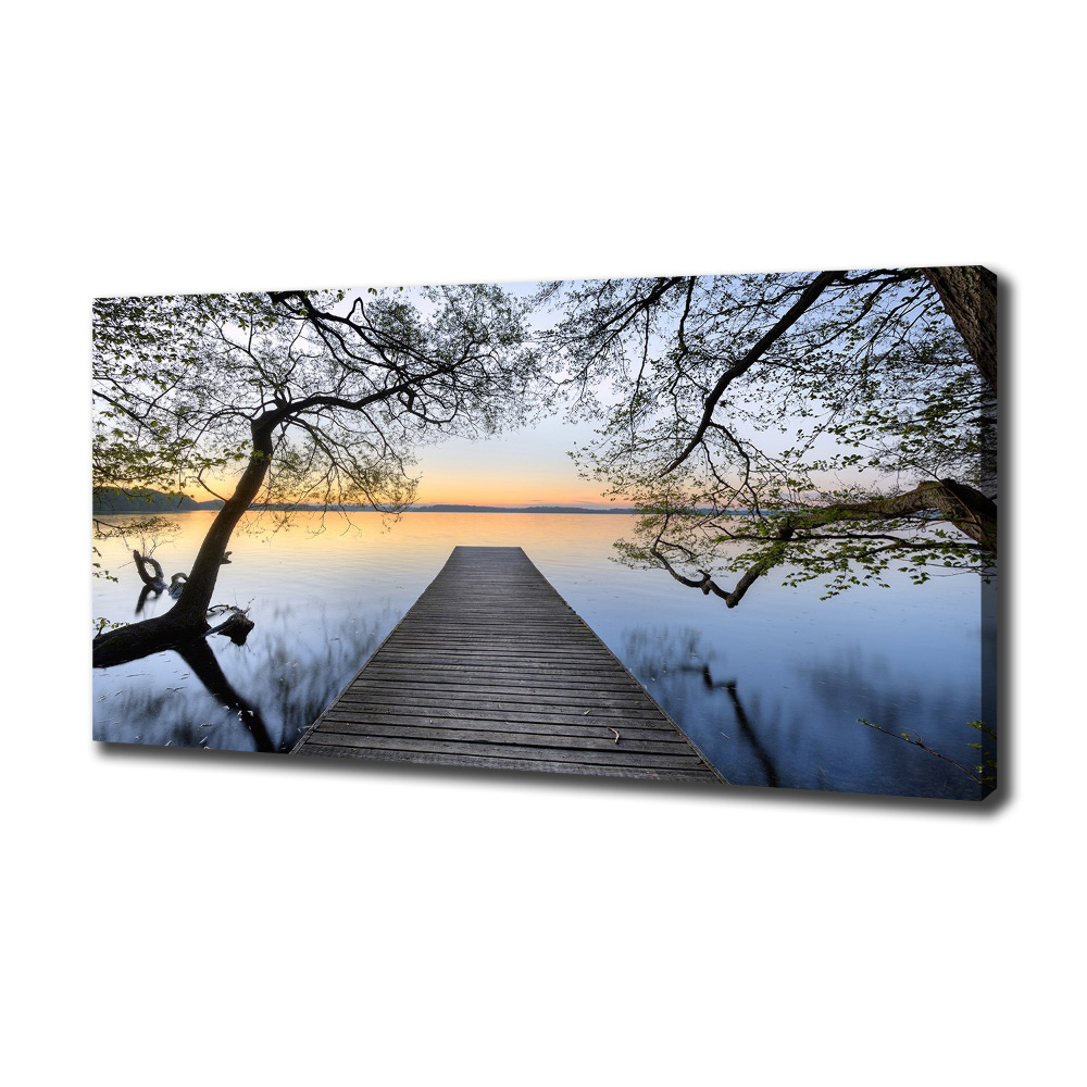 Canvas wall art Pier by the lake