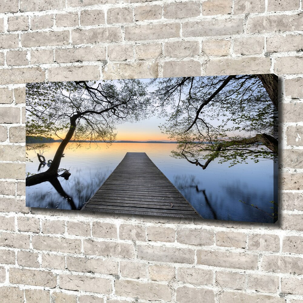 Canvas wall art Pier by the lake