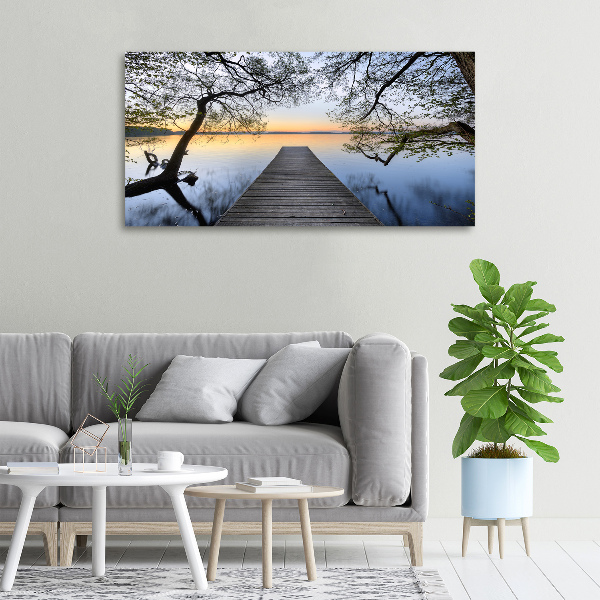 Canvas wall art Pier by the lake