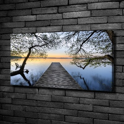 Canvas wall art Pier by the lake