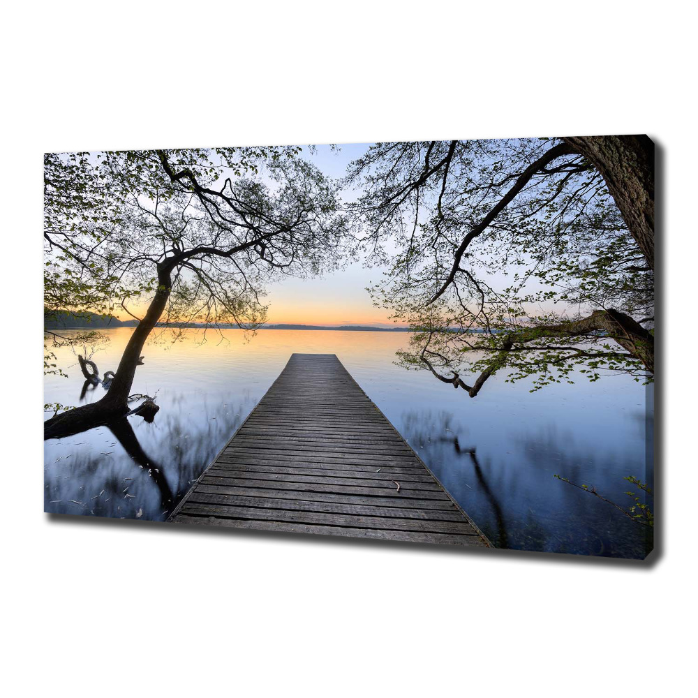 Canvas wall art Pier by the lake