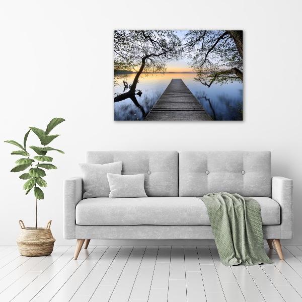 Canvas wall art Pier by the lake