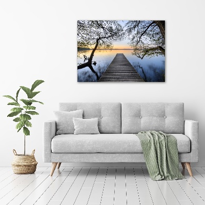 Canvas wall art Pier by the lake