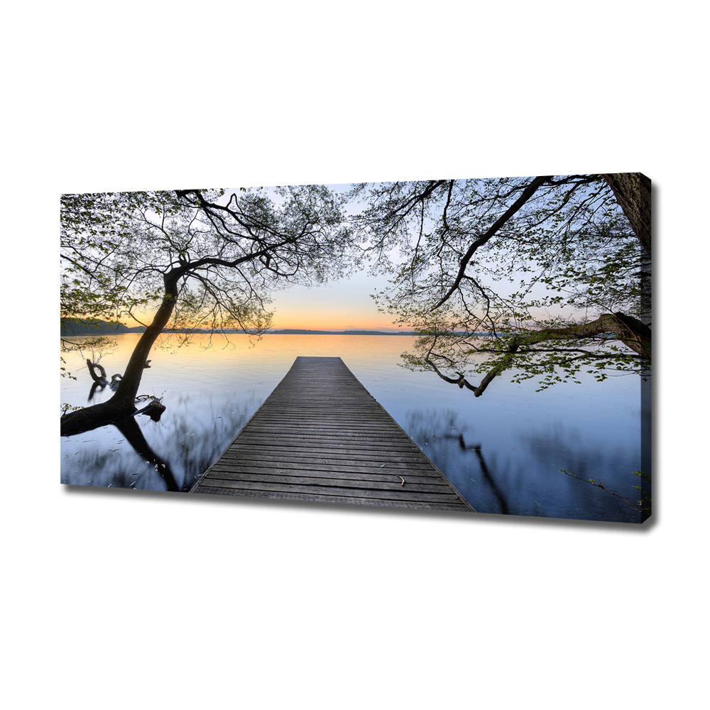 Canvas wall art Pier by the lake