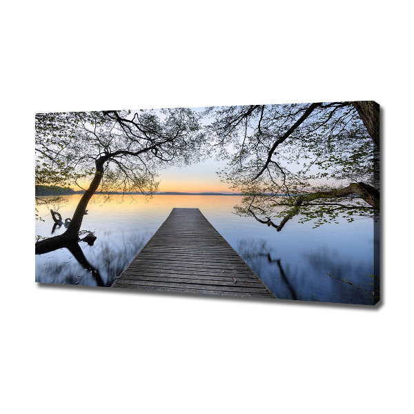 Canvas wall art Pier by the lake