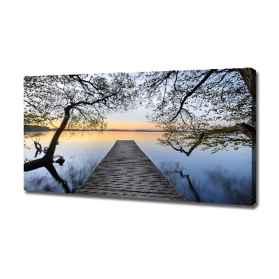 Canvas wall art Pier by the lake