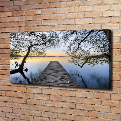 Canvas wall art Pier by the lake