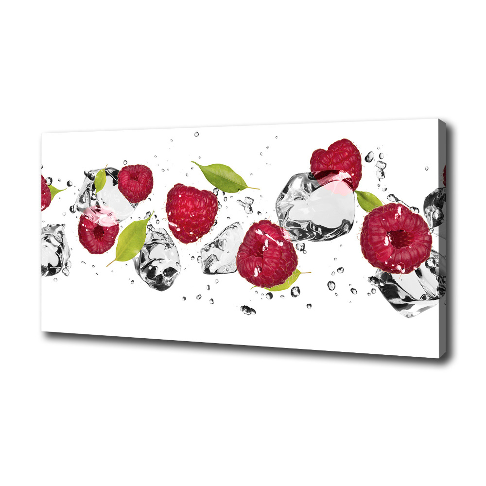 Canvas wall art Raspberry and water