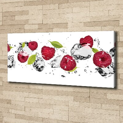 Canvas wall art Raspberry and water