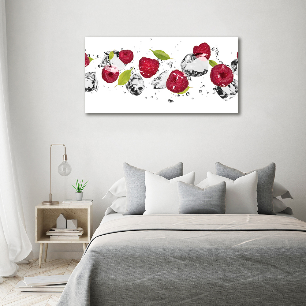 Canvas wall art Raspberry and water