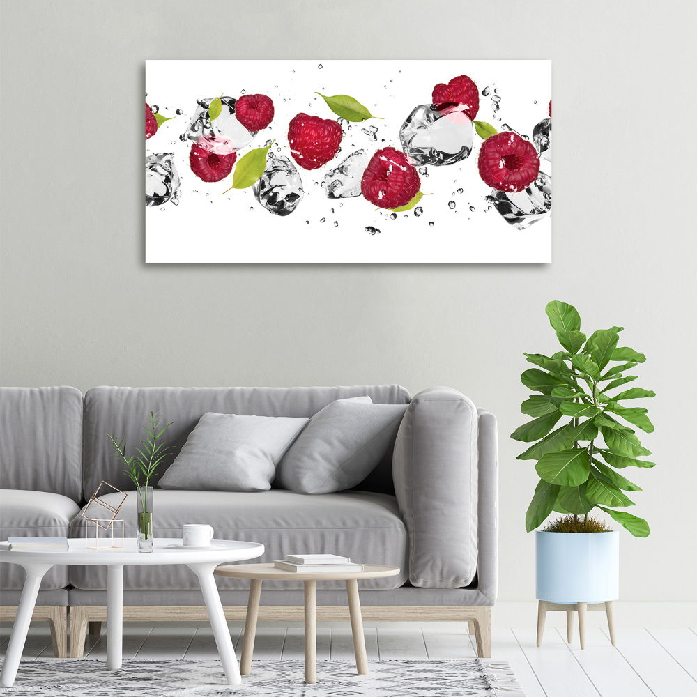 Canvas wall art Raspberry and water