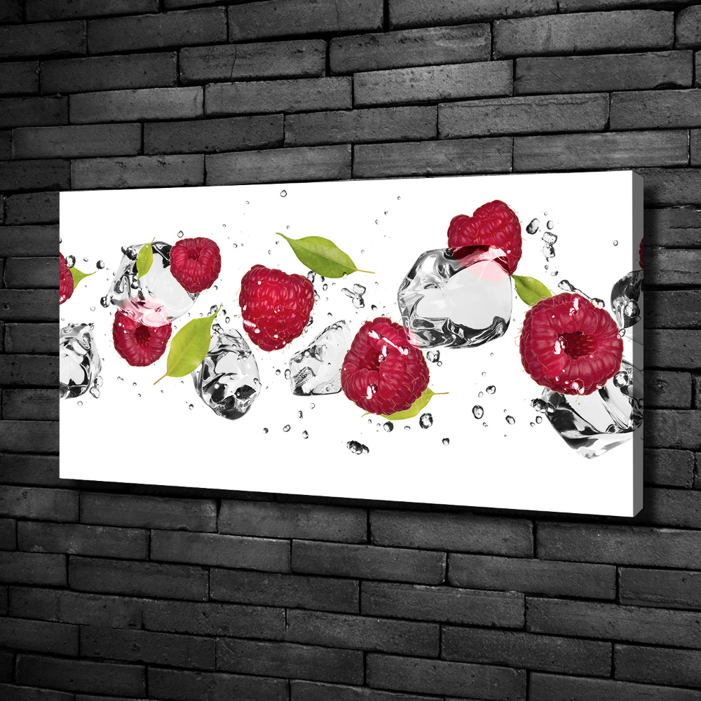 Canvas wall art Raspberry and water