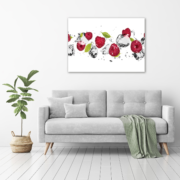 Canvas wall art Raspberry and water