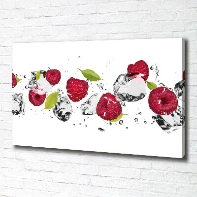 Canvas wall art Raspberry and water