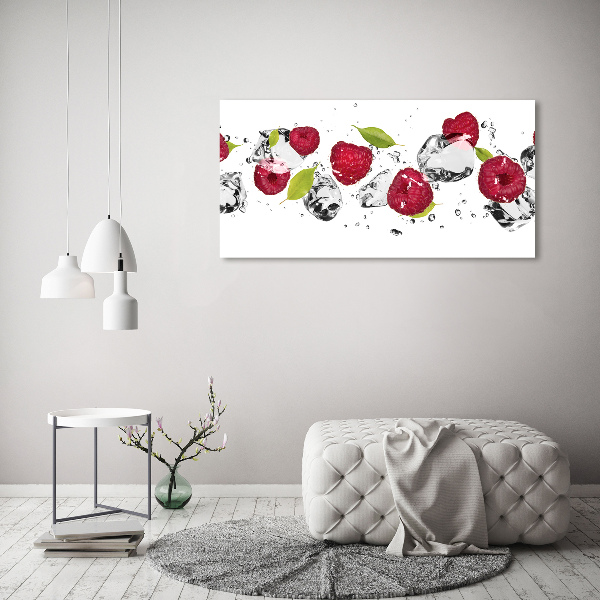 Canvas wall art Raspberry and water