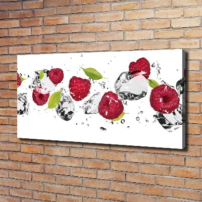 Canvas wall art Raspberry and water