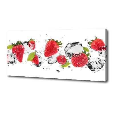 Canvas wall art Strawberries and water