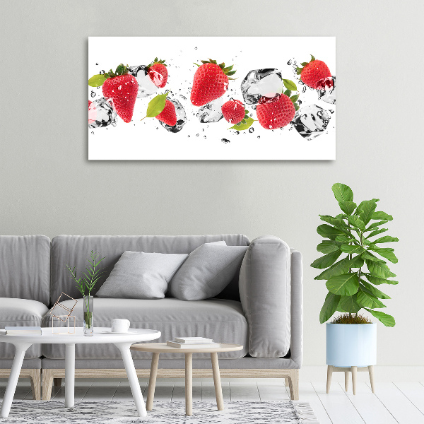 Canvas wall art Strawberries and water