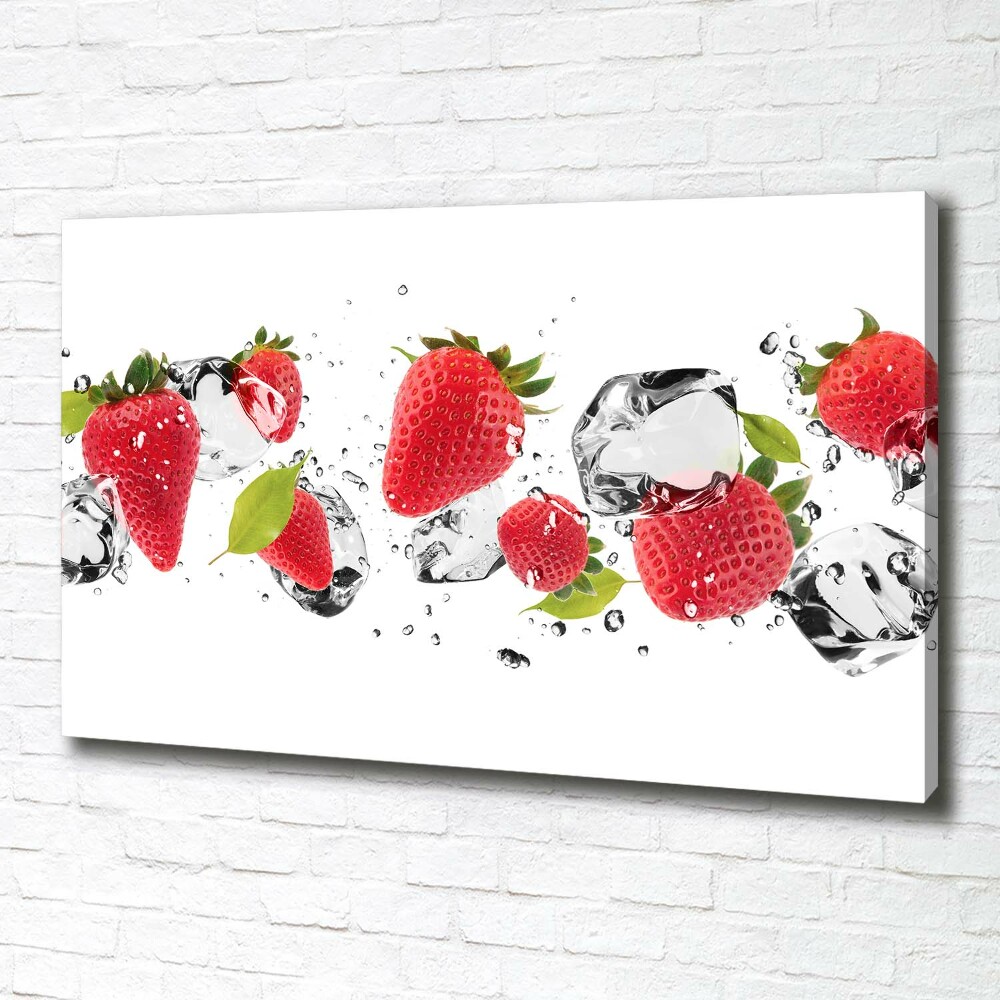 Canvas wall art Strawberries and water