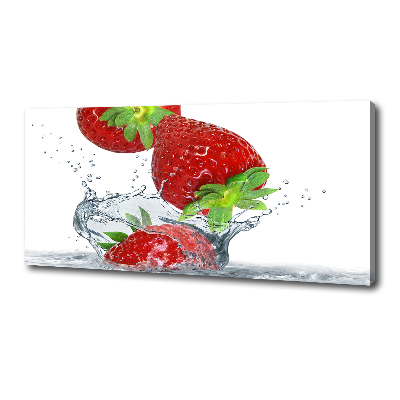 Canvas wall art Strawberries and water