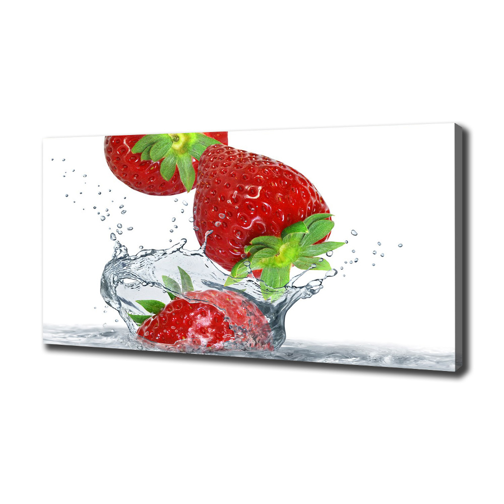 Canvas wall art Strawberries and water