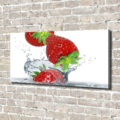 Canvas wall art Strawberries and water