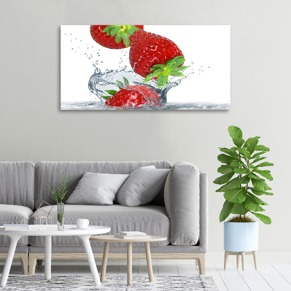 Canvas wall art Strawberries and water