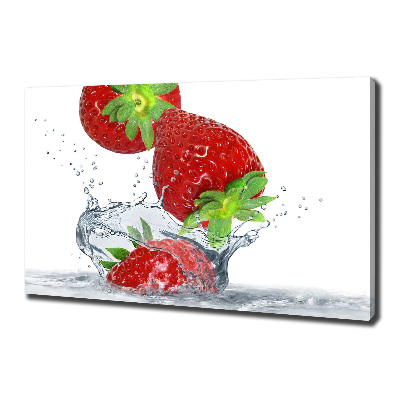 Canvas wall art Strawberries and water