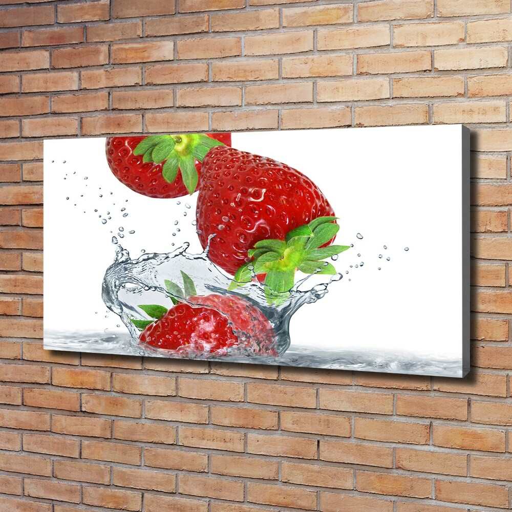 Canvas wall art Strawberries and water