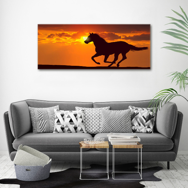 Large canvas wall art Sunset horse