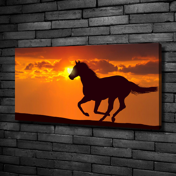 Large canvas wall art Sunset horse