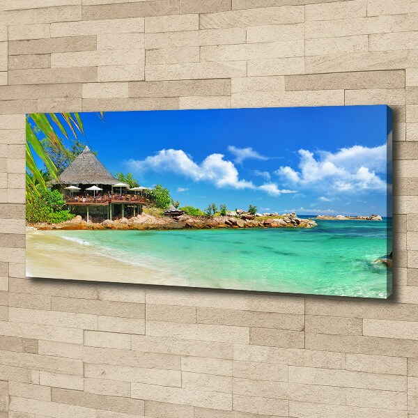 Canvas wall art Seychelles beach