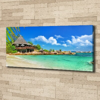 Canvas wall art Seychelles beach