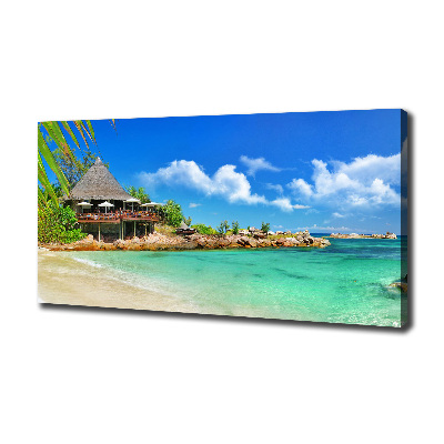 Canvas wall art Seychelles beach