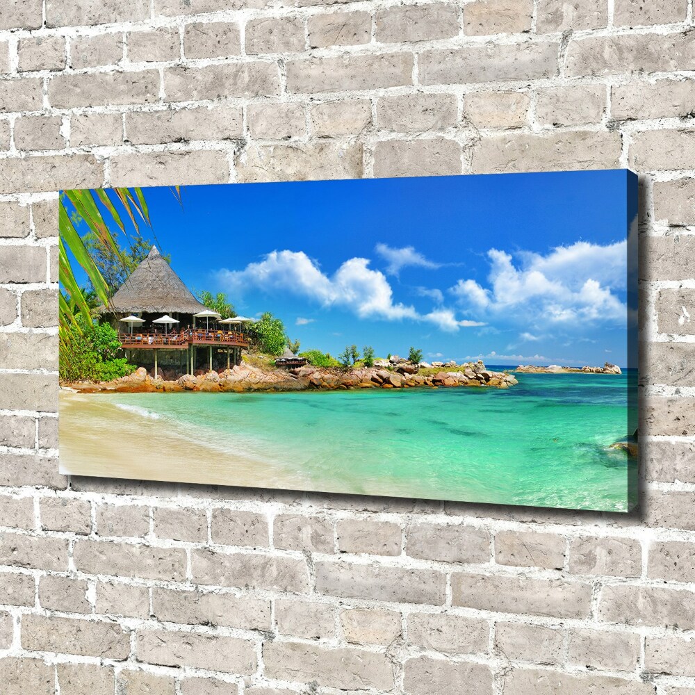 Canvas wall art Seychelles beach