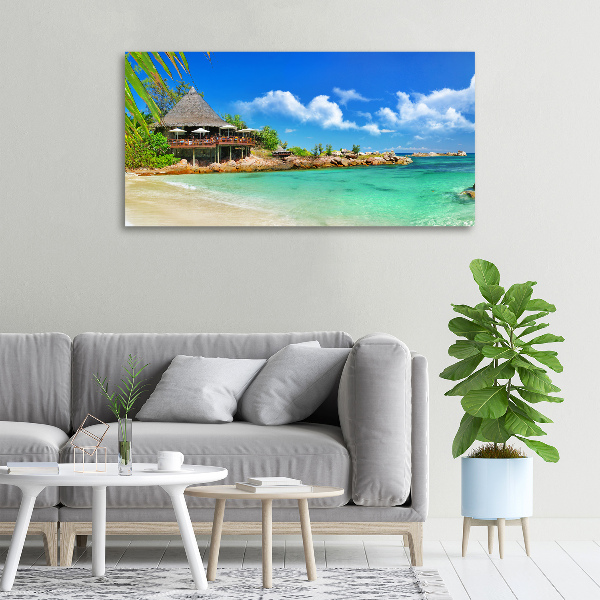 Canvas wall art Seychelles beach