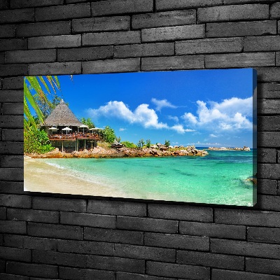 Canvas wall art Seychelles beach