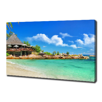 Canvas wall art Seychelles beach