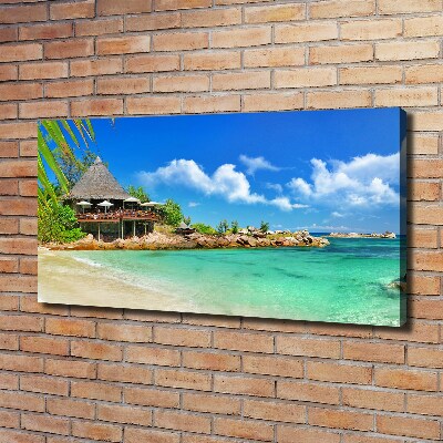 Canvas wall art Seychelles beach