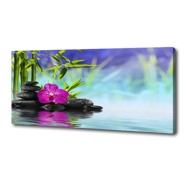 Canvas wall art Orchid bamboo