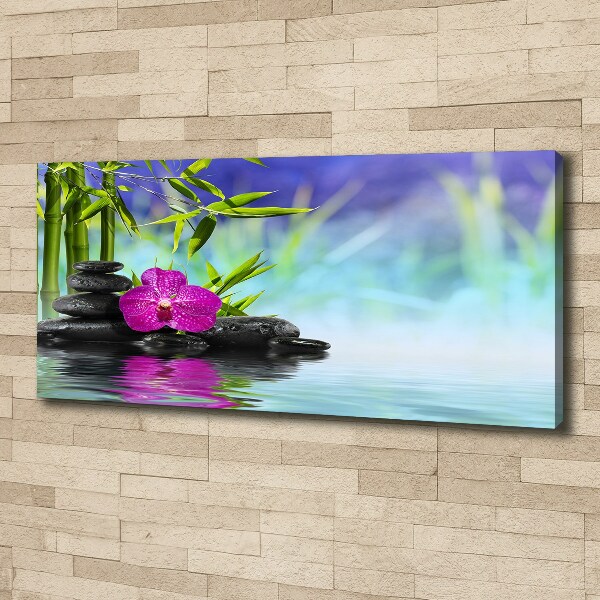 Canvas wall art Orchid bamboo