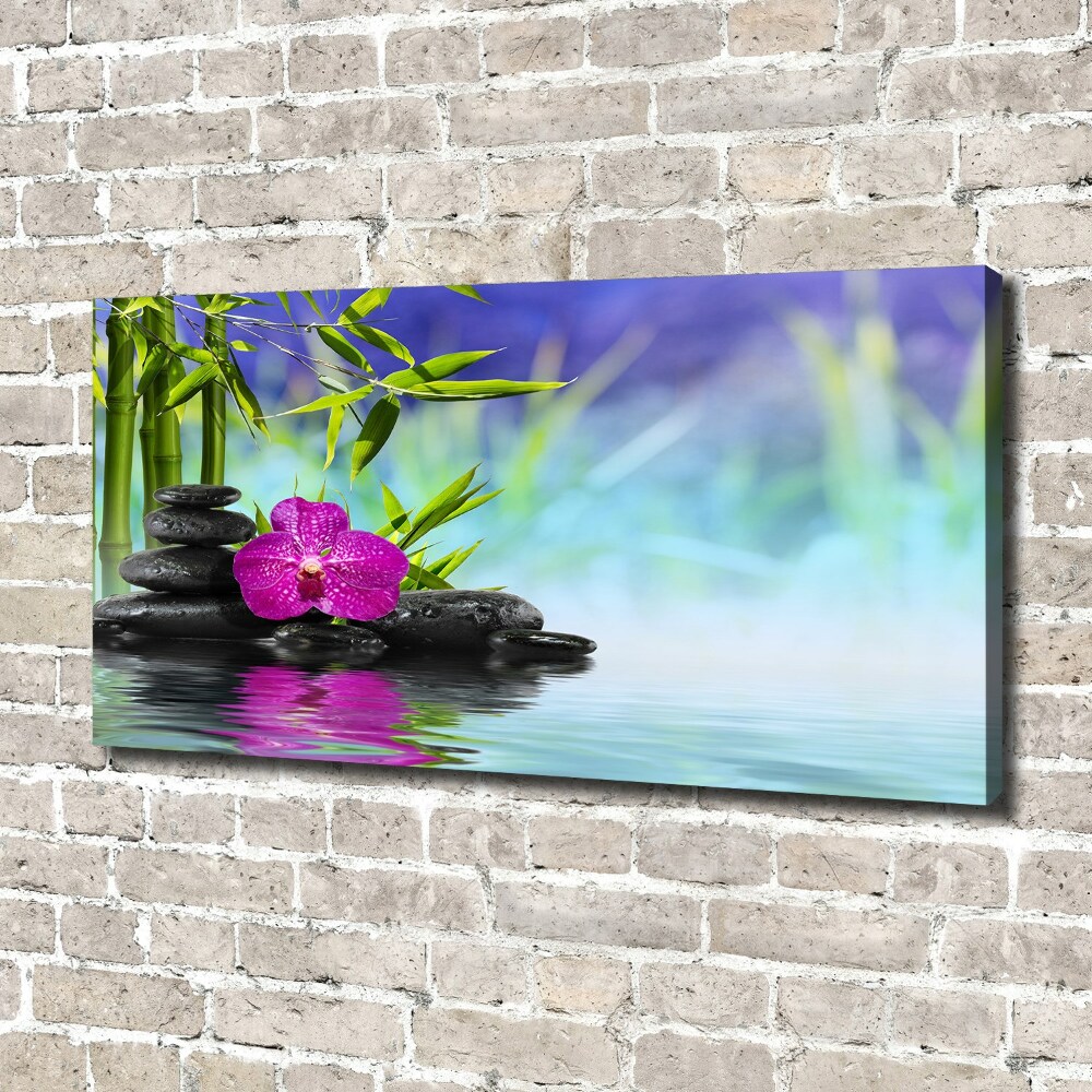 Canvas wall art Orchid bamboo