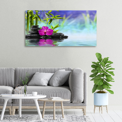 Canvas wall art Orchid bamboo