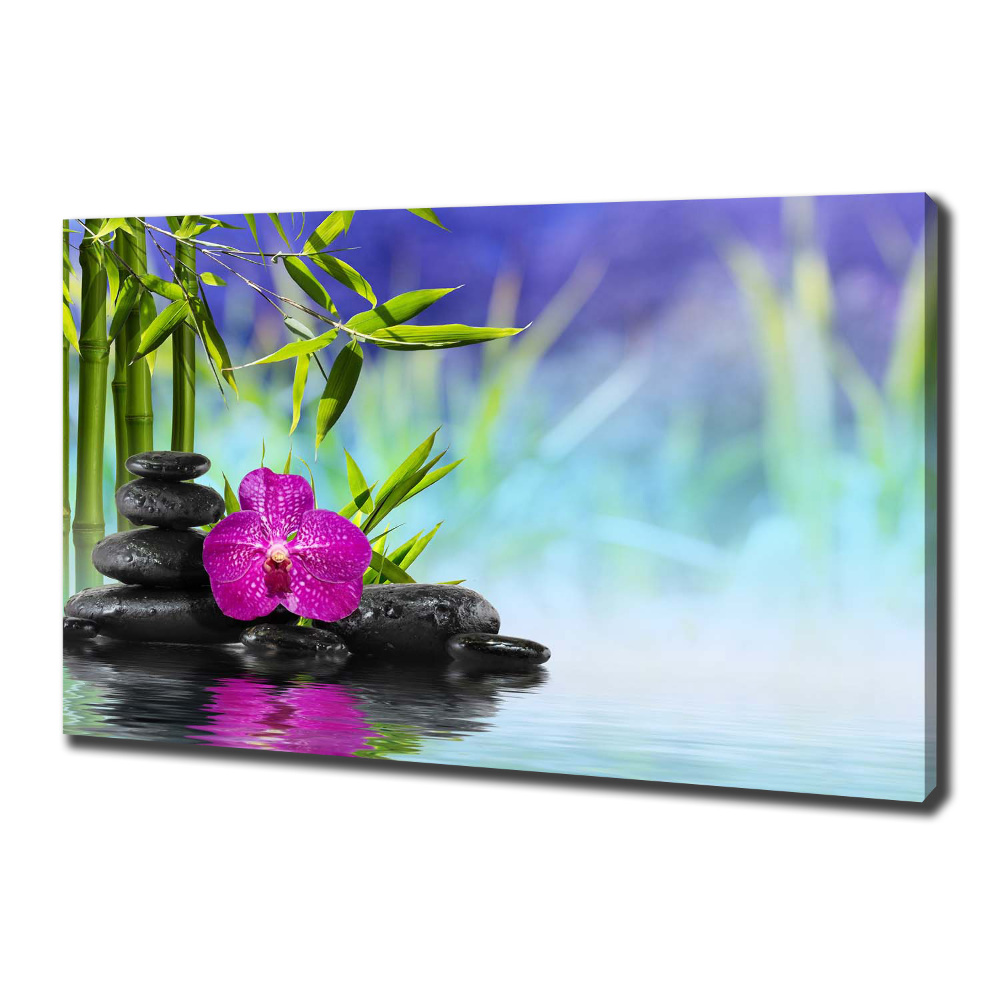 Canvas wall art Orchid bamboo