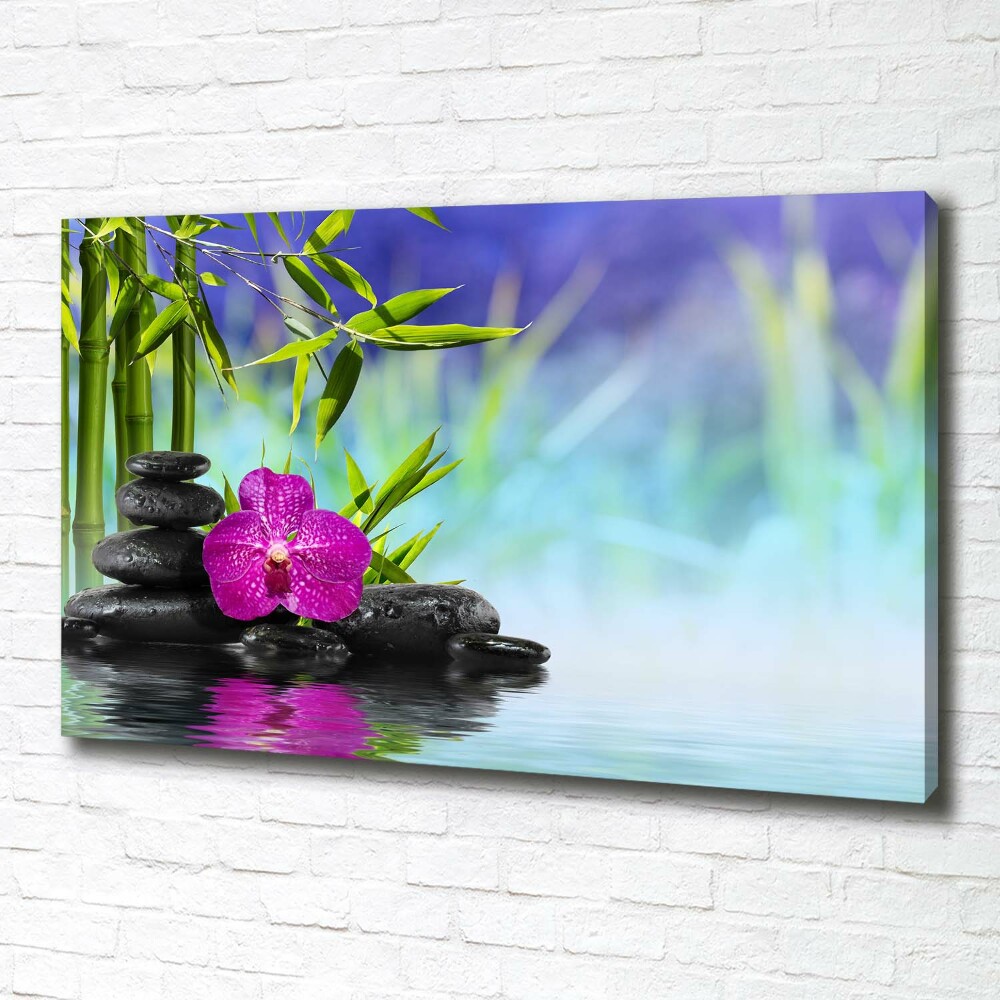 Canvas wall art Orchid bamboo