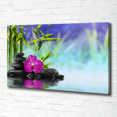 Canvas wall art Orchid bamboo